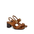Ferragamo 55mm Gancini-buckle leather sandals - Brown