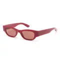 Alexander McQueen Eyewear logo engraved tinted sunglasses - Red