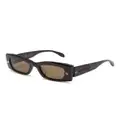 Alexander McQueen Eyewear spike stud rectangle-shape sunglasses - Brown