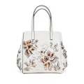Oscar de la Renta small Laser Cut Floral leather tote bag - White