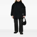 izzue logo-appliqué hooded padded coat - Black