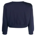 izzue slogan-embroidered cotton sweatshirt - Blue