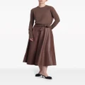Altuzarra Varda A-line leather midi skirt - Brown