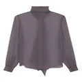 Saint Laurent pussy-bow silk shirt - Grey