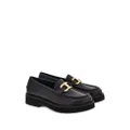 Ferragamo Gancini-plaque leather loafers - Black