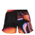 Ksubi Mind State abstract-print swim shorts - Brown