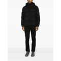 Kiton logo-patch quilted hooded jacket - Black