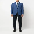 Canali square-knitted single-breasted blazer - Blue
