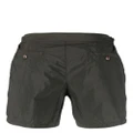 Canali off-centre button-fastening swim shorts - Green