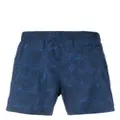 Canali feather-print swim shorts - Blue