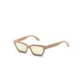 Stella McCartney Eyewear logo-debossed cat-eye sunglasses - Neutrals