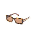 Stella McCartney Eyewear tortoiseshell-effect rectangle-frame sunglasses - Brown