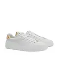 Ferragamo Wedge logo-patch leather sneakers - White