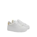 Ferragamo Wedge logo-patch leather sneakers - White