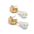 Kenneth Jay Lane pearl-pendant half-hoop drop earrings - White