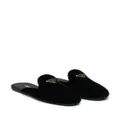 Prada triangle-logo velvet slippers - Black