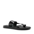 Ancient Greek Sandals Simos leather slides - Black