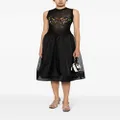 Cynthia Rowley crystal-embellished organza midi dress - Black