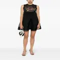 Cynthia Rowley rhinestone-embellished flared minidress - Black