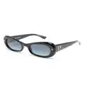 Dsquared2 Eyewear logo-plaque oval-frame sunglasses - Black