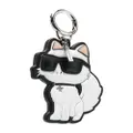 Karl Lagerfeld Ikonik Choupette leather keychain - White