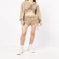 Dion Lee rolled-waist track shorts - Brown