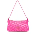 Love Moschino logo-plaque quilted shoulder bag - Pink