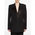 Stella McCartney Tuxedo satin-lapels wool blazer - Black