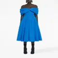 Alexander McQueen off-shoulder bow-embellished dress - Blue