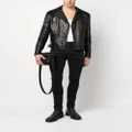 Alexander McQueen leather-trim biker jacket - Black