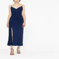 Alexander McQueen spaghetti-strap draped dress - Blue