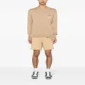 Moschino logo-print cotton track shorts - Brown