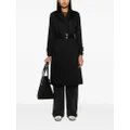 Calvin Klein spread-collar belted trench coat - Black