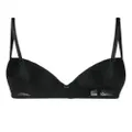 Emporio Armani logo-jacquard padded bra - Black