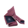 Corneliani floral-jacquard silk tie - Red