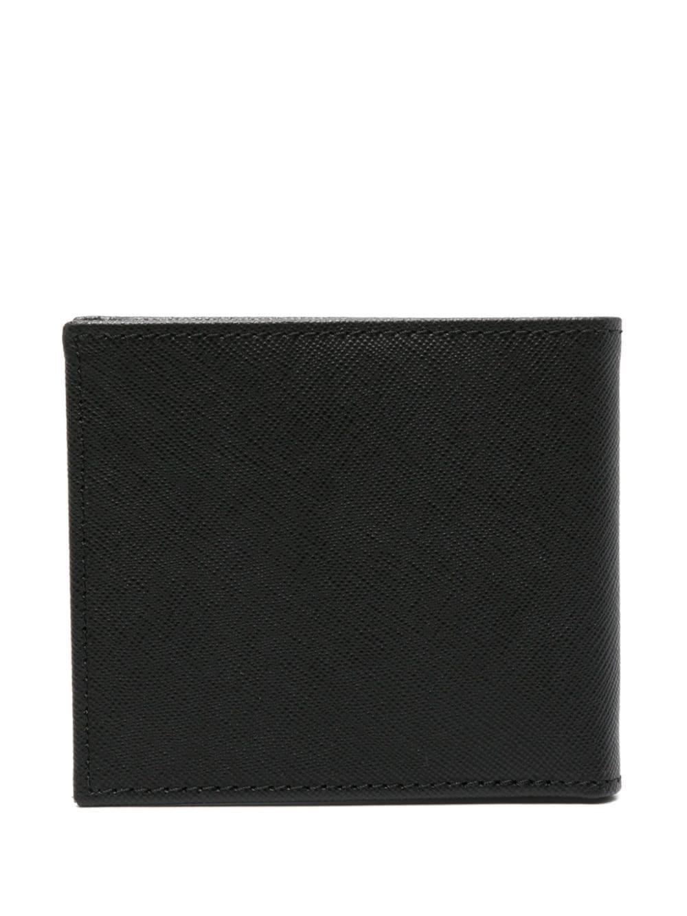 Corneliani bi-fold grained leather wallet - Black
