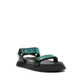 Moschino embroidered-logo leather sandals - Black