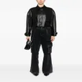 Calvin Klein cropped leather jacket - Black