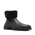 Moncler Larue ribbed-knit leather boots - Black