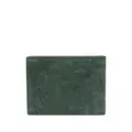 Moschino logo-lettering suede bi-fold wallet - Green
