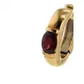 Chaumet 1990s 18kt yellow gold Gioia garnet hoop earrings