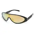 Moschino Eyewear logo-embossed shield-frame sunglasses - Black
