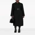 Jil Sander spread-collar belted coat - Black