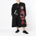 Yohji Yamamoto floral-print silk coat - Black