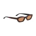 Marni logo-print oval-frame sunglasses - Black