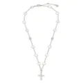 Dolce & Gabbana crystal-embellished cross-pendant necklace - Silver