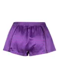 Kiki de Montparnasse Handcuff-print silk boxers - Purple
