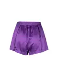 Kiki de Montparnasse Handcuff-print silk boxers - Purple