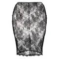Kiki de Montparnasse Jolie floral-lace slip skirt - Black