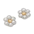 Marni metallic floral clip earrings - Silver